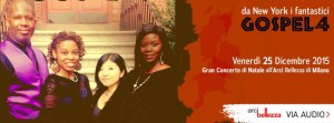 Scopri di più sull'articolo Gran Concerto di NATALE dell’Arci BELLEZZA con i GOSPEL4