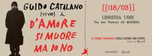 Scopri di più sull'articolo Guido Catalano (vivo) a Modena in “D’AMORE SI MUORE MA IO NO” – Libreria UBIK – Ingresso Gratuito
